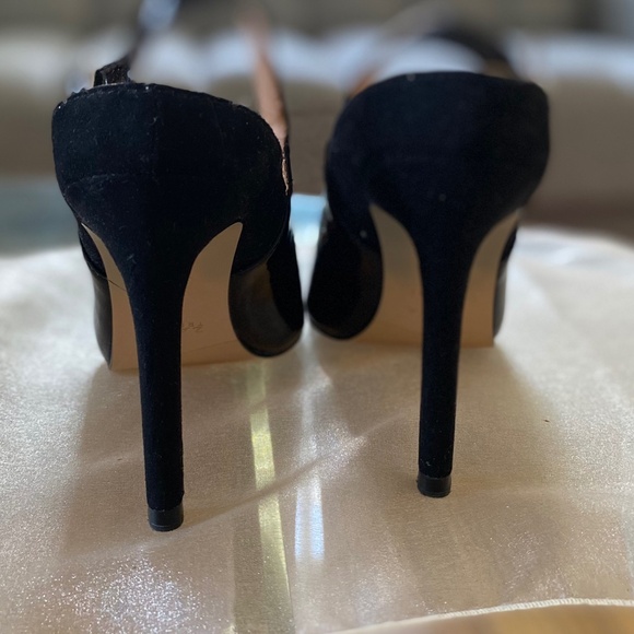 Zara black patent/faux suede slingback heels, Size: 7 - Picture 5 of 8